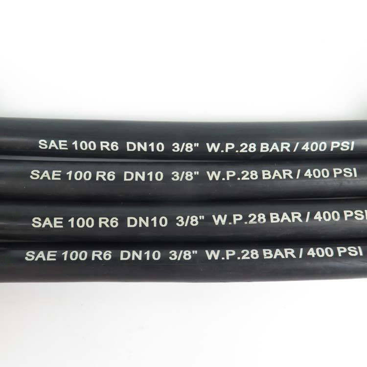 EN853 SAE 100 R6 वायर ब्रैड हाइड्रोलिक नली तेल हवा पानी कपड़ा रबर नली